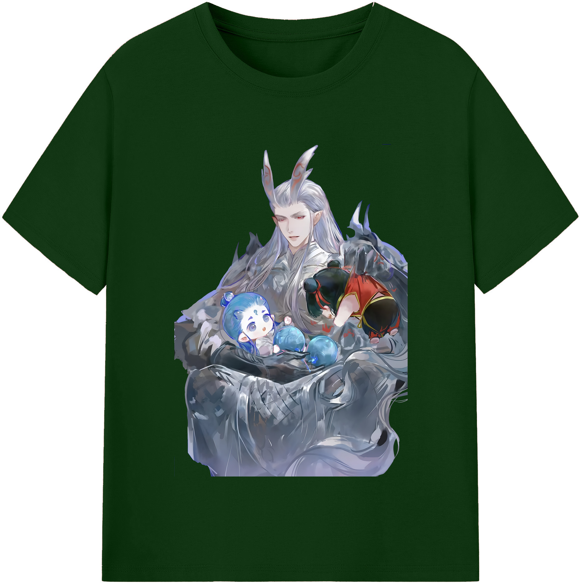 （画像用） Ne Zha 2 ナタ 魔童の大暴れ 綿100％半袖Tシャツ（フロントプリント）